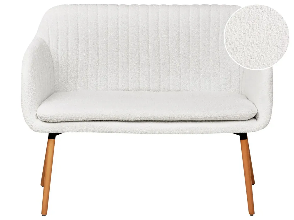 Banco tapizado TABY Bouclé Blanco crema 2 plazas - Sofás sillones puffs