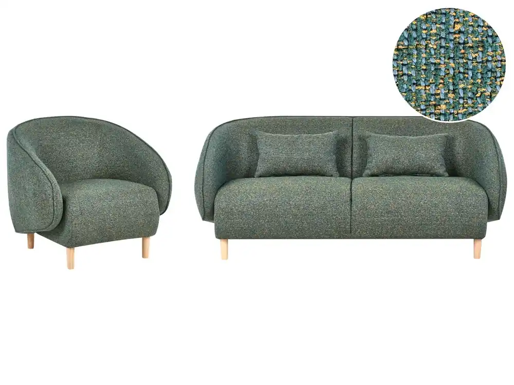 Conjunto de sala de estar UMEA Tela Verde - Sofás sillones puffs