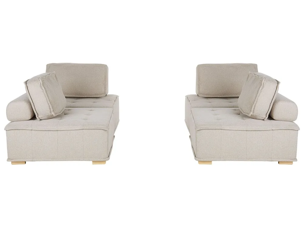 Conjunto de sala de estar modular TIBRO Tela Gris 4 plazas - Sofás sillones puffs