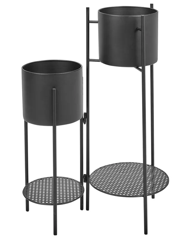 Soporte para macetas ULMUS Metal 58 cm Negro - Decoración