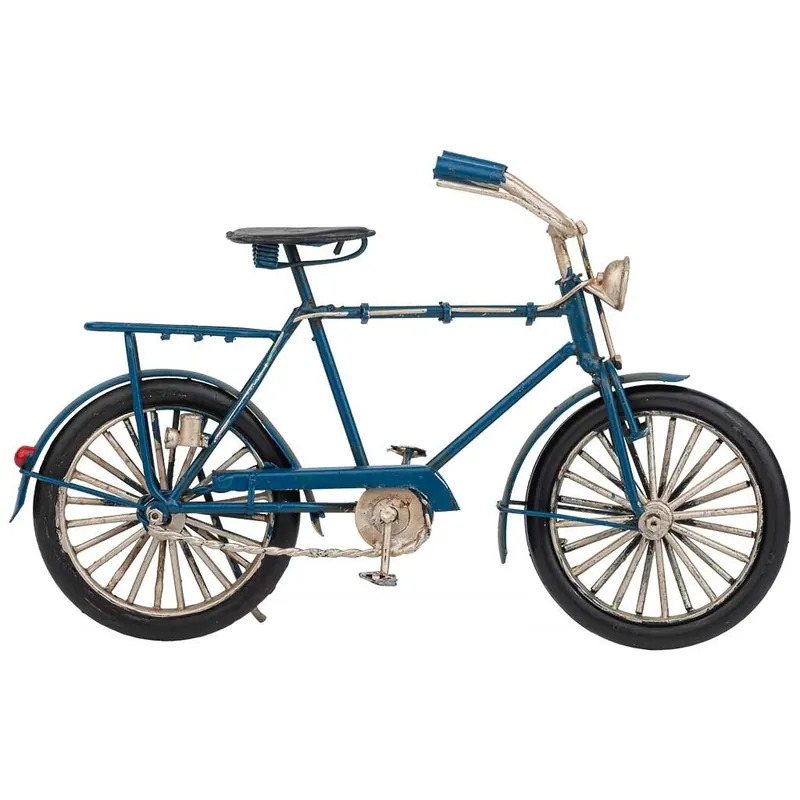 bicicleta de metal en un azul encantador mide 22x6.5x12h cm - Decoración