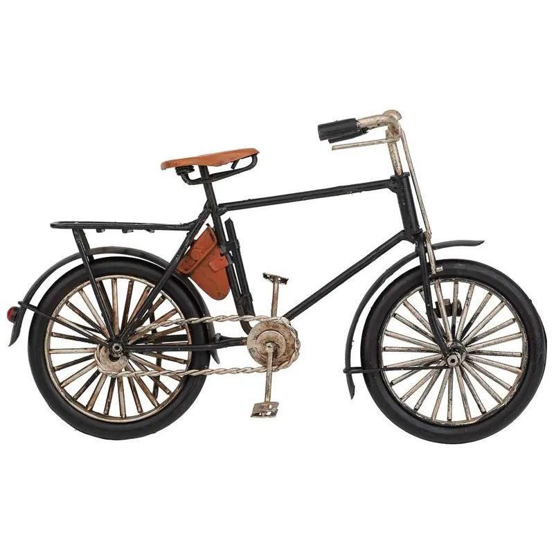 Bicicleta de metal en color negro mide 23x7.5x12.5h cm - Decoración