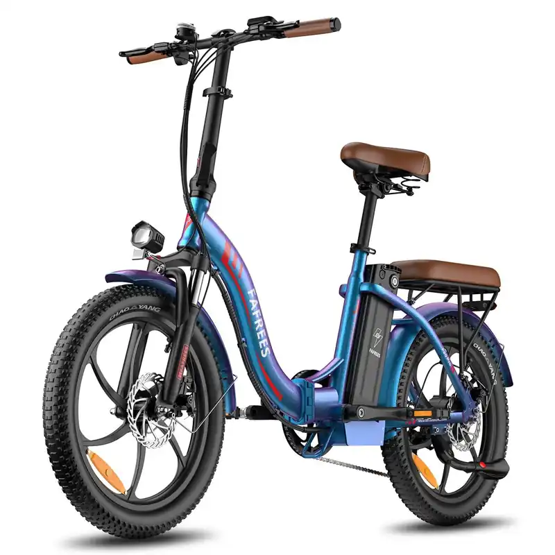 Bicicleta Eléctrica FAFREES F20 Pro - Motor 250W Batería 36V20Ah Neumáticos De 20" Frenos De Disco Mecánicos - Aurora azul
