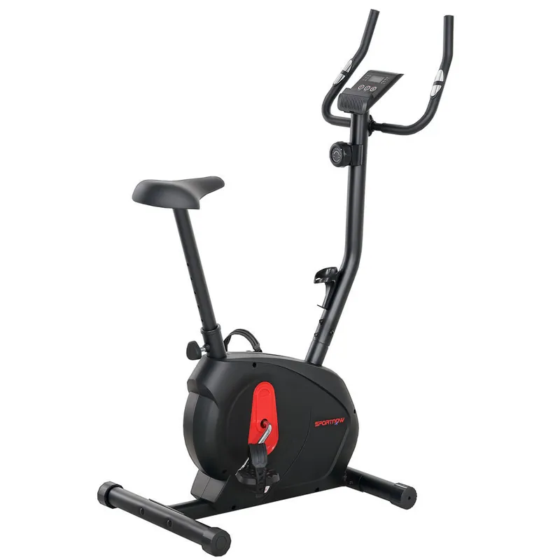 SPORTNOW Bicicleta Estática en Casa con Resistencia Magnética Ajustable Bici Estática Silenciosa con Volante Sensor de Frecuencia Asiento Regulable Pantalla LCD y Soporte de Teléfono Carga 100 kg - Deporte