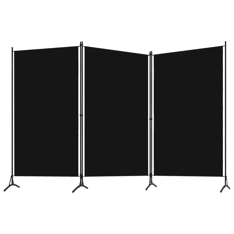 Biombo - Separador Divisor de 3 paneles negro 260x180 cm