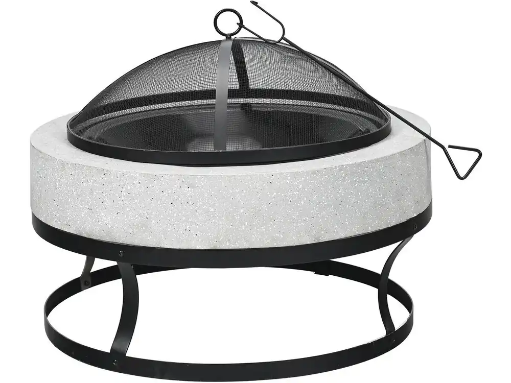 Brasero de piedra "Torro" - 70 x 70 x 49 cm - Blanco