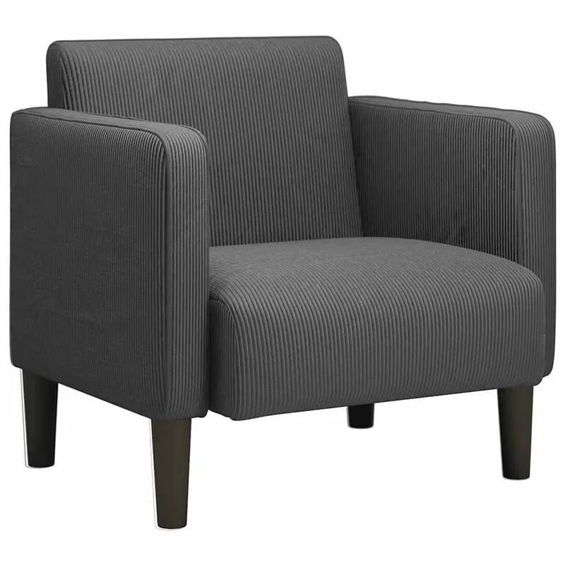Butaca Mauricio reposabrazos gris oscuro 74,5x69x68 cm - Sofás sillones puffs