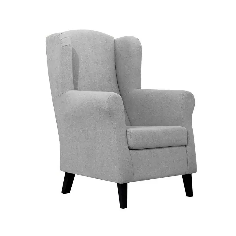 Butaca orejera poliéster gris claro 110x75x80cm - Sofás sillones puffs