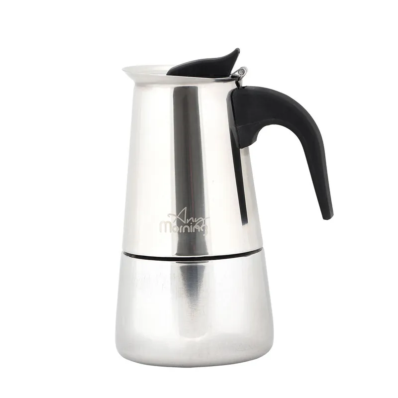 Any Morning Cafetera Moka acero inoxidable 300 ml inducción 6 tazas - Cocina