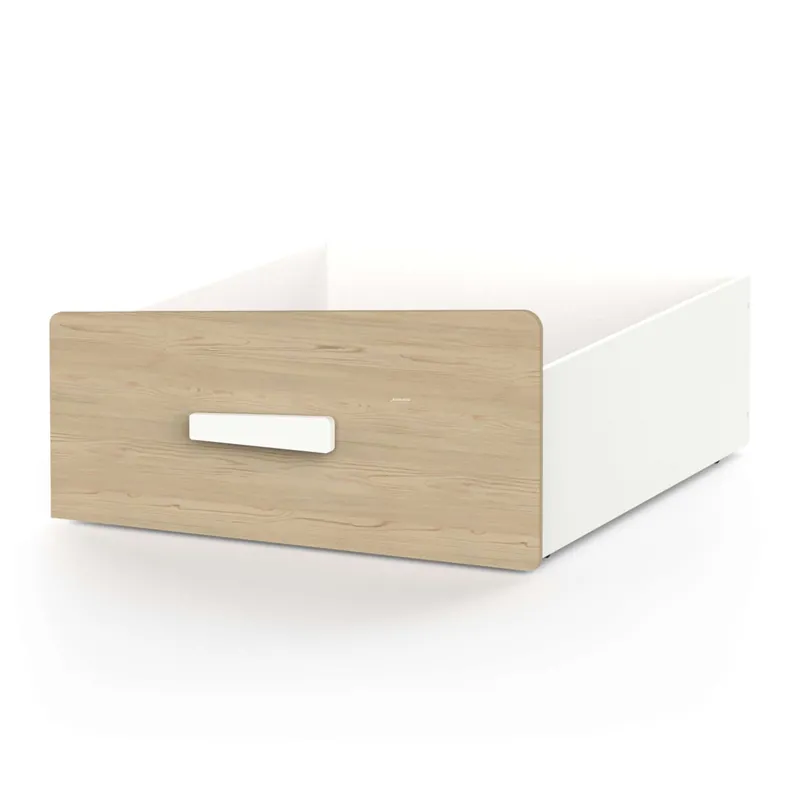 Cajón Bajo Cabane Infantil Blanco Mate Y Roble Claro 41x98 cm - Descanso