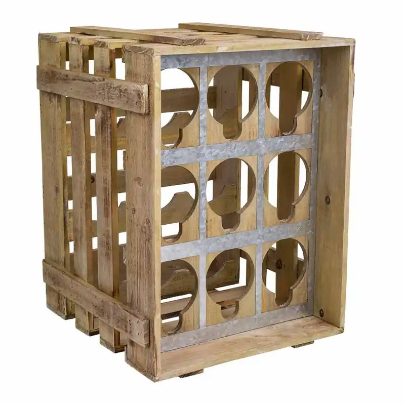 Cajón botellero de madera marrón 33x32,5x43 - Cocina