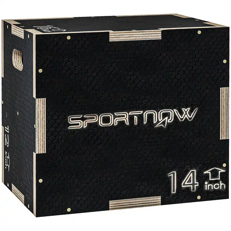 SPORTNOW Cajón Pliométrico Caja Pliométrica con 3 Alturas Diferentes Entrenamiento de Fuerza en Casa Oficina Gimnasia Carga 120 kg 40,5x35,5x30,5 cm Negro - Deporte