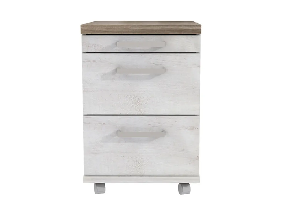 Cajonera VERONA 3 cajones y 4 ruedas roble - Muebles