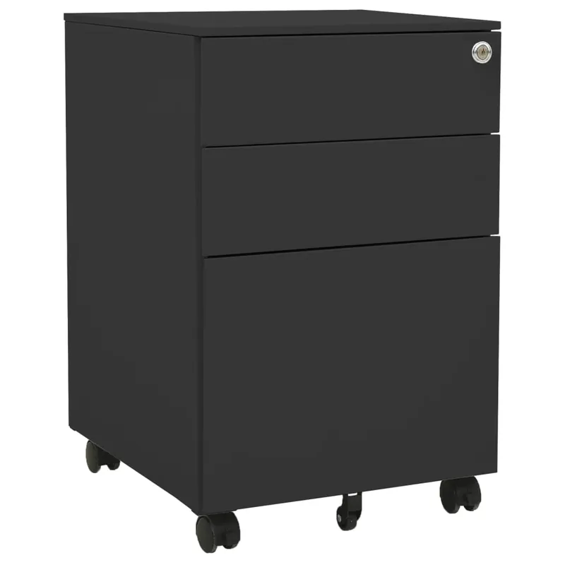 Mueble de oficina con cajones con ruedas 3 cajones 39 x 45 x 60 cm acero antracita DEC024558 - Muebles