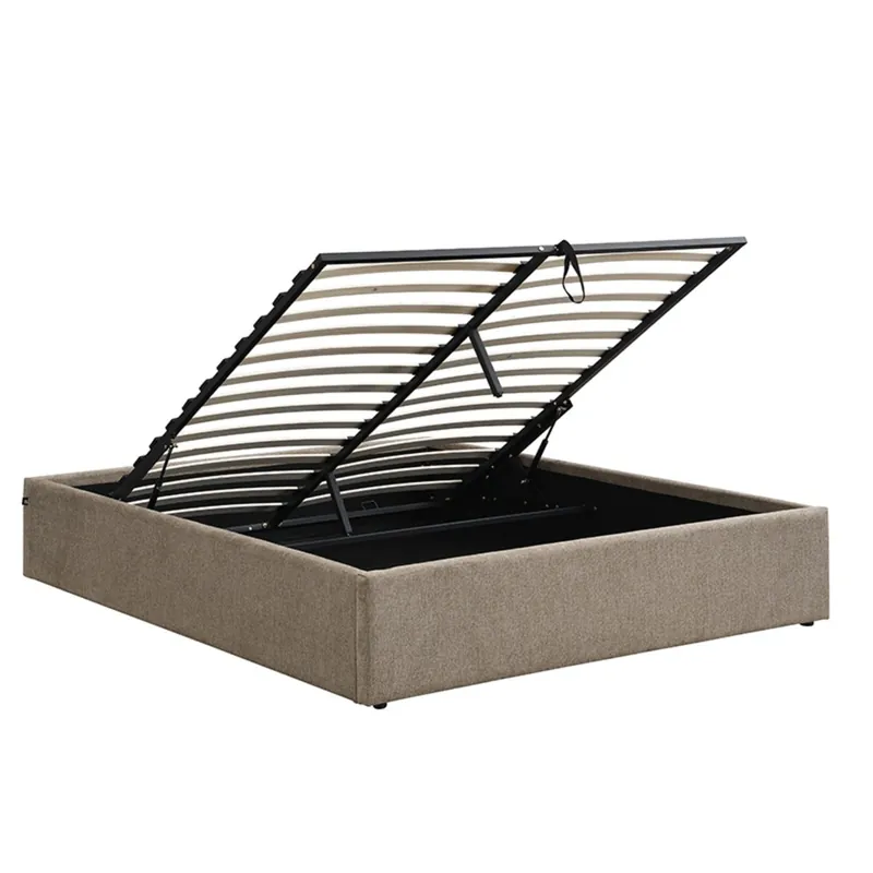 Cama con arcón 140x190 cm en tejido jaspeado - ALIX
