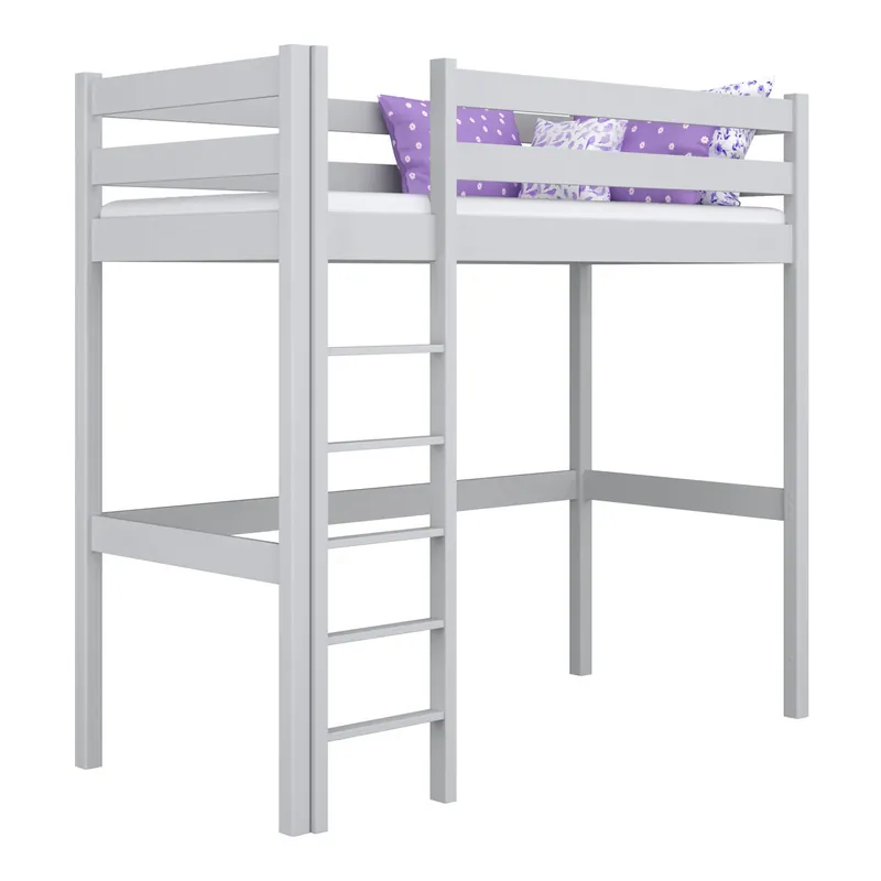 Cama alta de madera N05 gris - Bebé