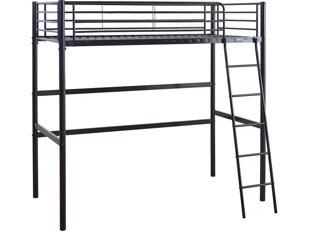 Cama alta de metal "Alora" - 90 x 190 cm - Negro