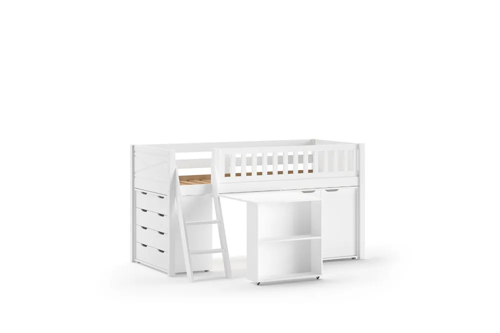 Cama alta infantil SCOTT 135x208x114 Blanco - Bebé