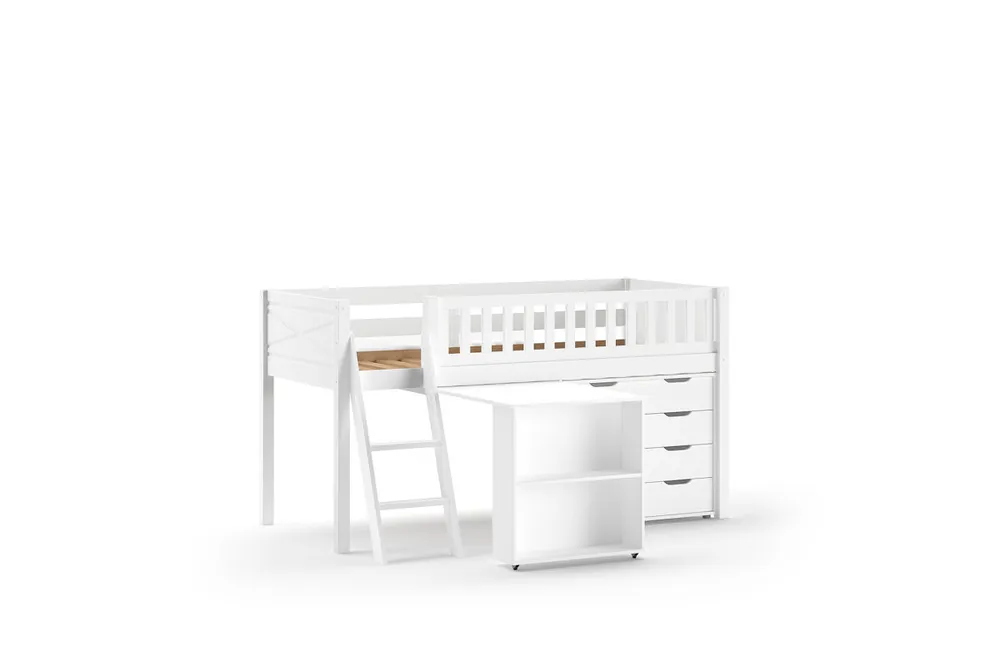 Cama alta infantil SCOTT 135x208x114 Blanco - Bebé