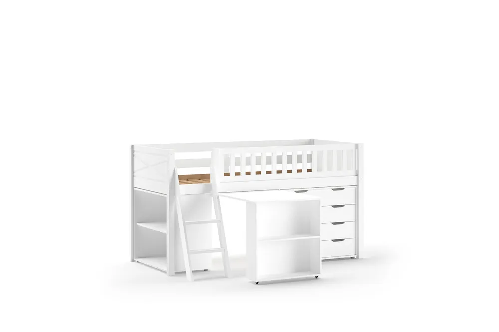 Cama alta infantil SCOTT 135x208x114 Blanco - Bebé