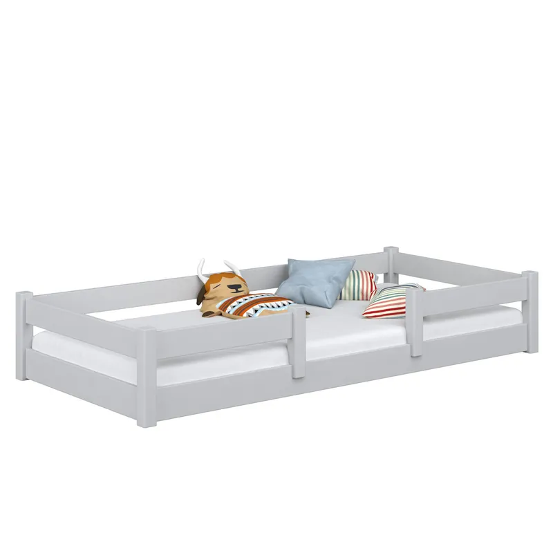 Cama baja de madera N01 gris - Descanso