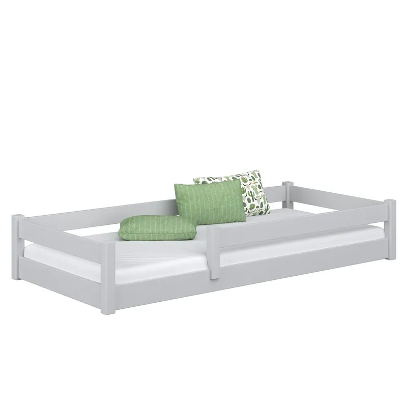 Cama baja de madera N02 gris - Descanso