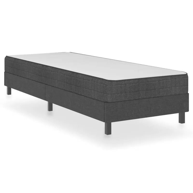 Cama box spring tela gris oscuro 100x200 cm - Descanso