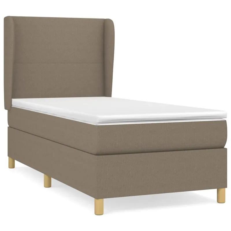 Cama box spring con colchón tela negro 100x200 cm Diseño plano - Descanso
