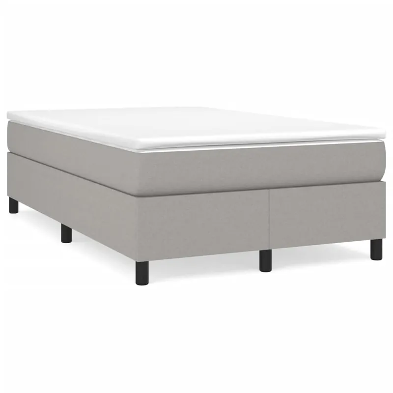 Cama box spring con colchón tela color crema 120x200 cm - Descanso