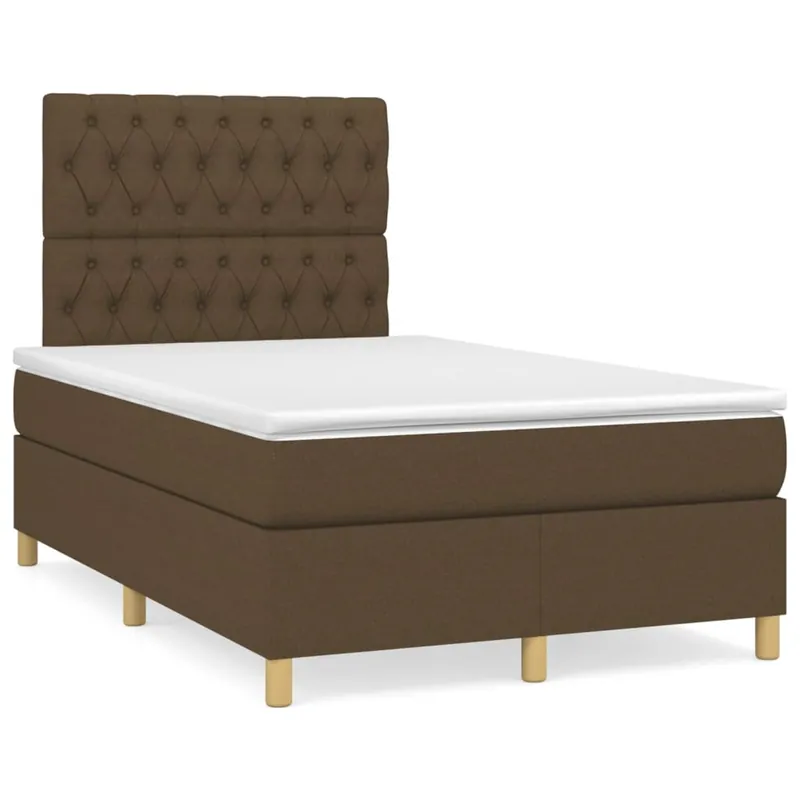 Cama box spring con colchón tela negro 120x200 cm Diseño de botones - Descanso