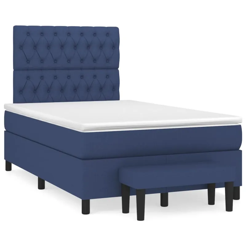 Cama box spring con colchón tela gris oscuro 120x200 cm Diseño de botones - Descanso