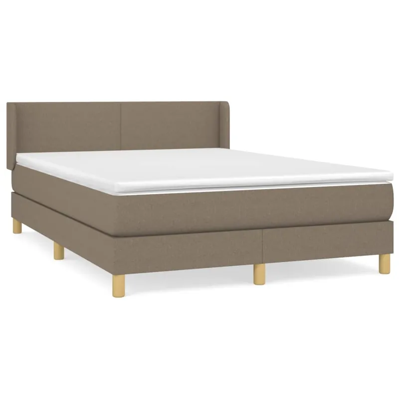 Cama box spring con colchón tela gris oscuro 140x190 cm Diseño plano - Descanso