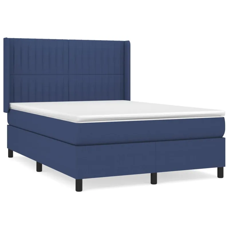 Cama box spring con colchón tela gris claro 140x200 cm Rayas verticales - Descanso