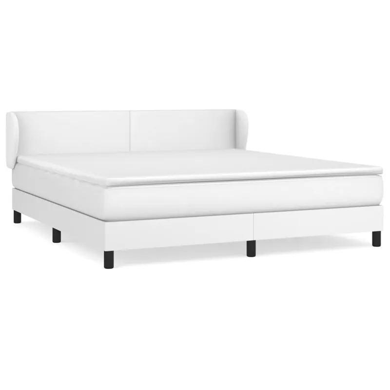 Cama box spring con colchón cuero sintético gris 160x200 cm Diseño plano - Descanso