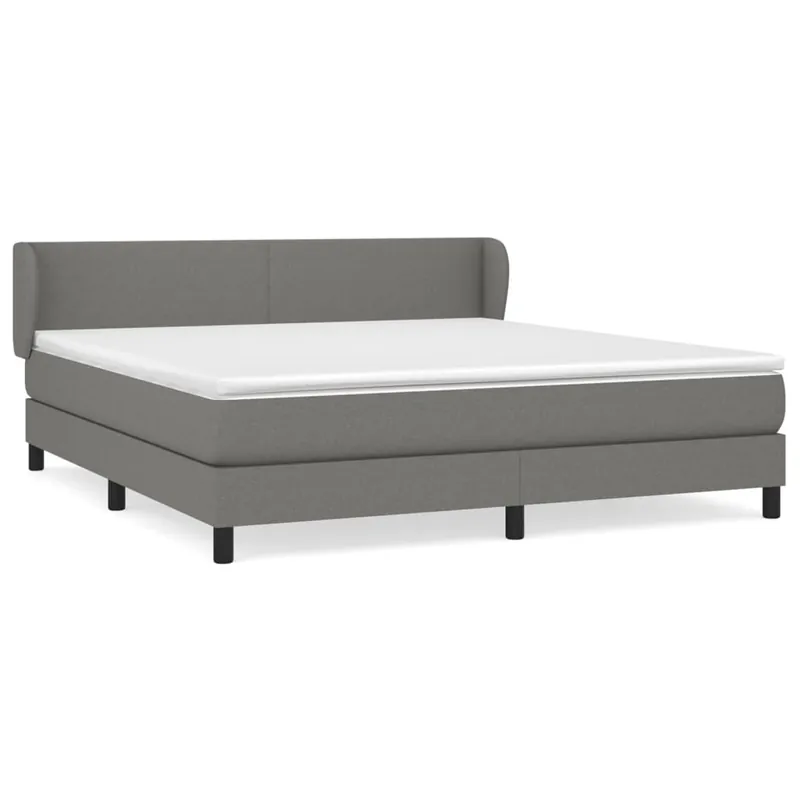 Cama box spring con colchón tela gris claro 160x200 cm Diseño plano - Descanso
