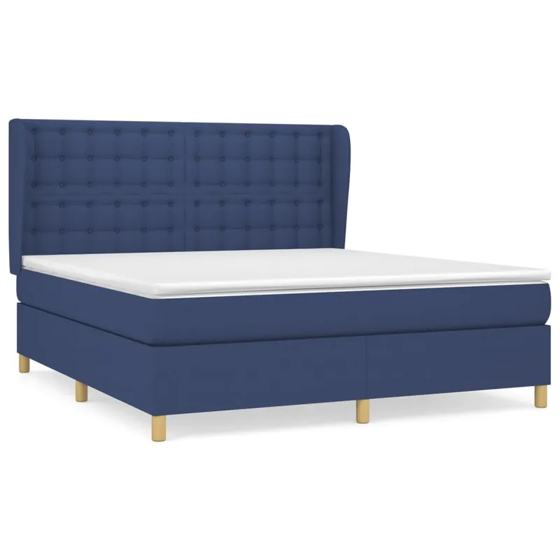 Cama box spring con colchón tela gris claro 160x200 cm Botones - Descanso
