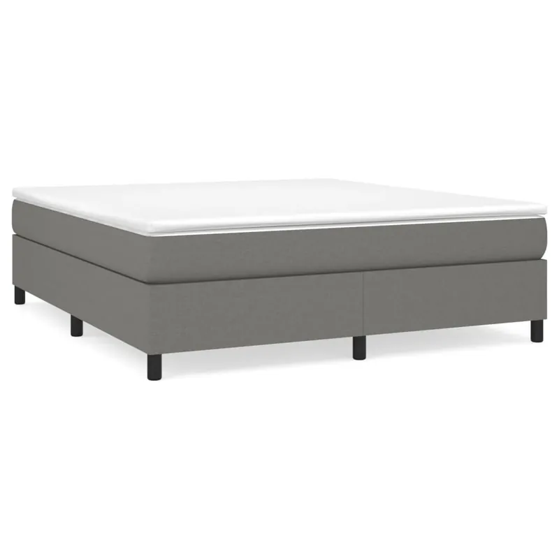 Cama box spring con colchón tela gris claro 180x200 cm - Descanso