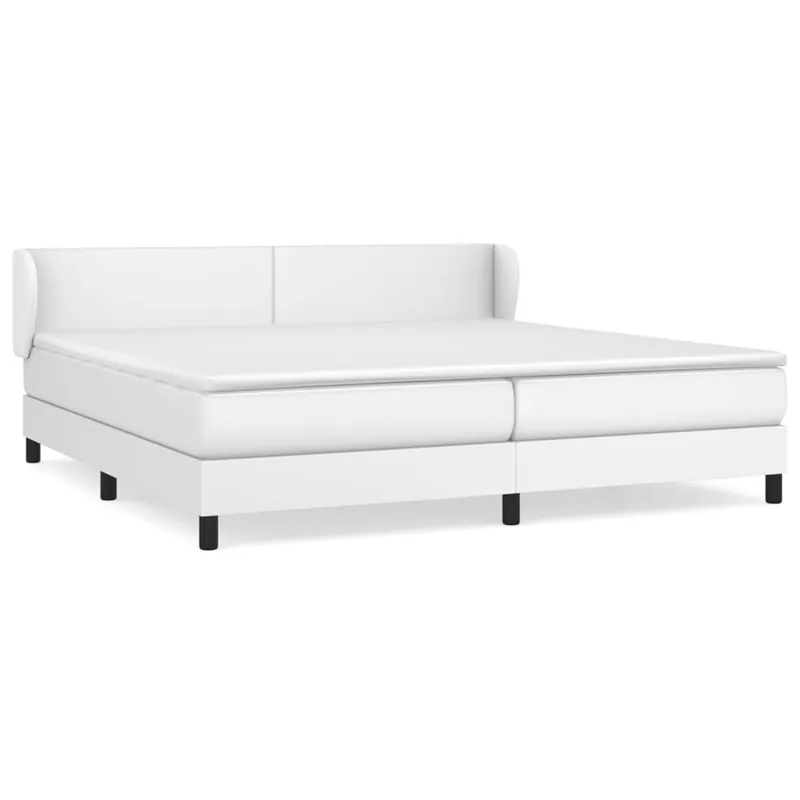 Cama box spring con colchón cuero sintético gris 200x200 cm Diseño plano - Descanso