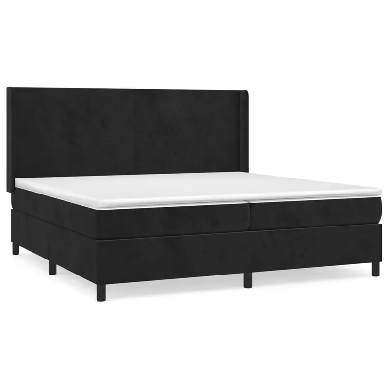 Cama box spring con colchón terciopelo rosa 200x200 cm Diseño plano - Descanso