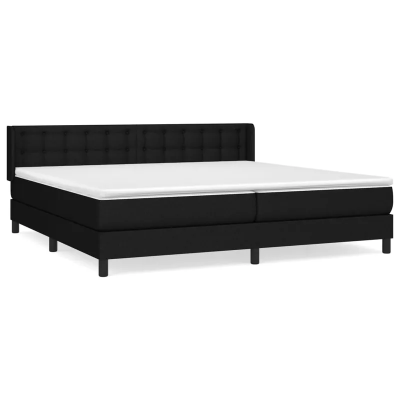 Cama box spring con colchón tela gris claro 200x200 cm Botones - Descanso