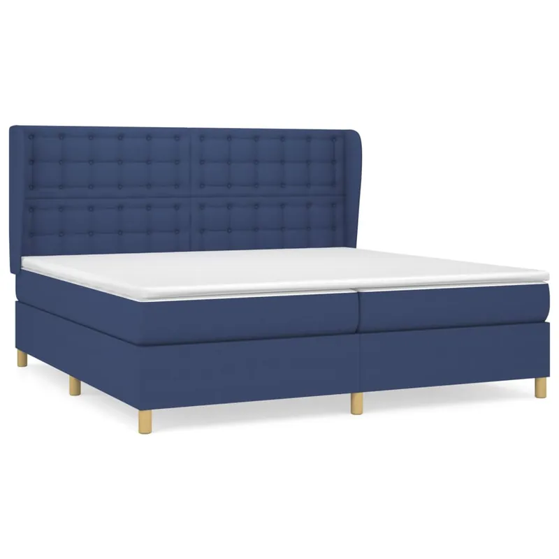 Cama box spring con colchón tela gris claro 200x200 cm Botones - Descanso