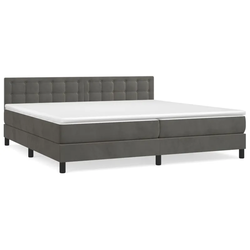 Cama box spring con colchón terciopelo rosa 200x200 cm Botones - Descanso