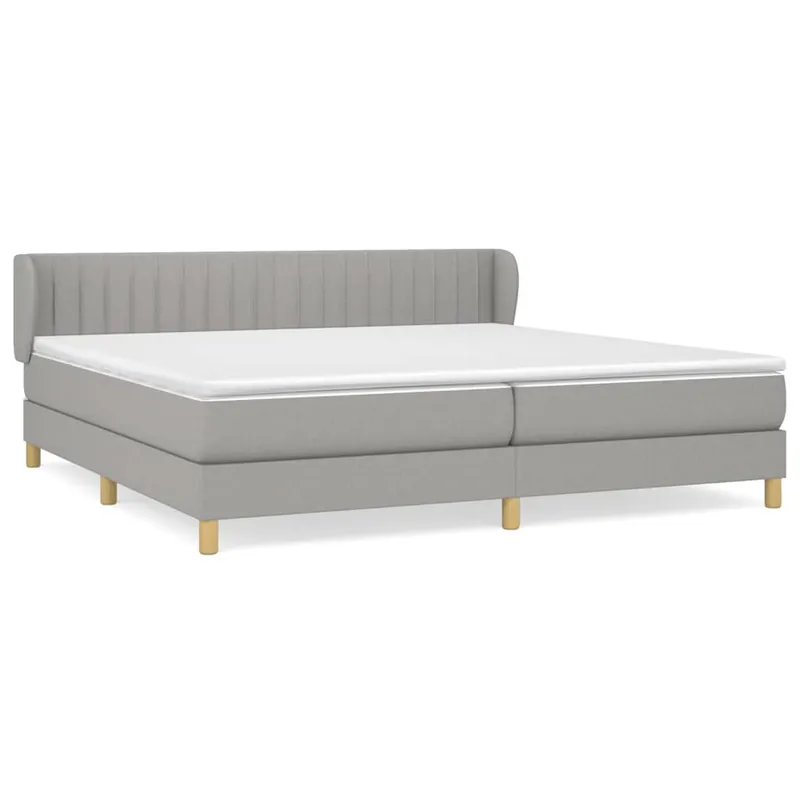 Cama box spring con colchón tela gris oscuro 200x200 cm Rayas verticales - Descanso