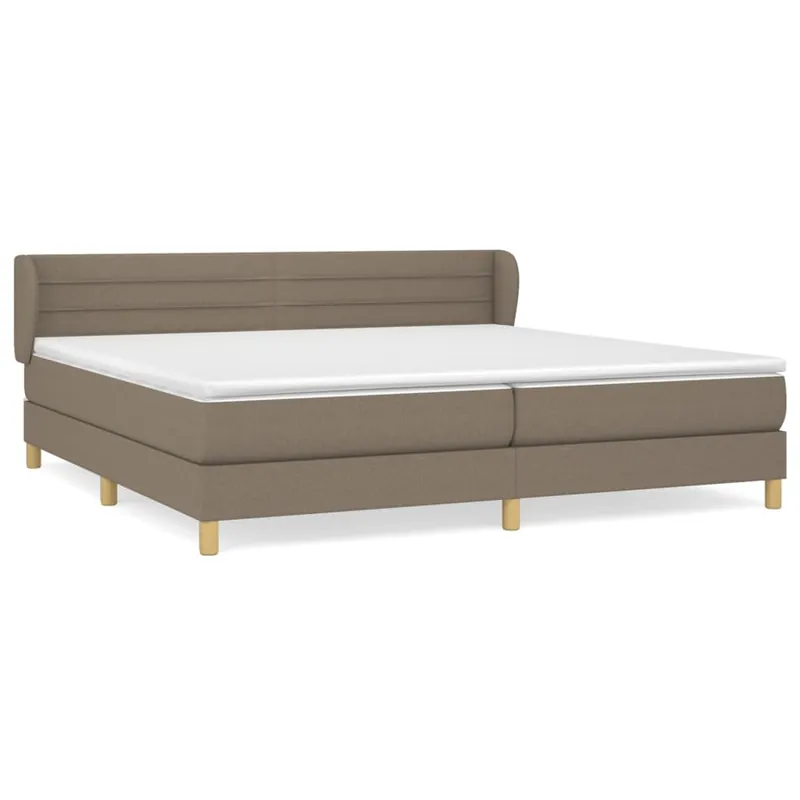 Cama box spring con colchón tela gris oscuro 200x200 cm Rayas horizontales - Descanso