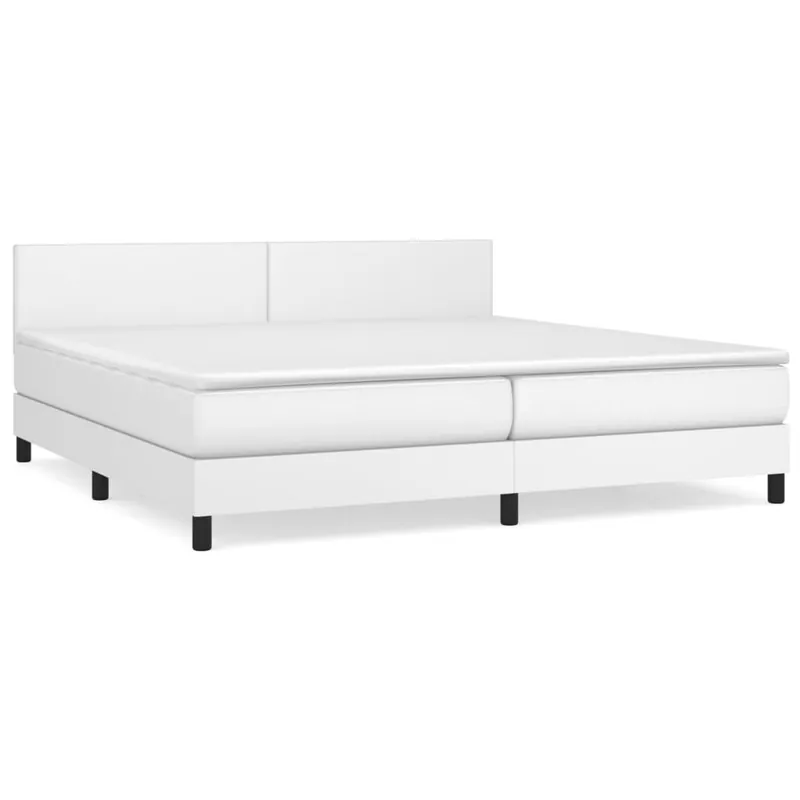 Cama box spring con colchón cuero sintético gris 200x200 cm Diseño plano - Descanso