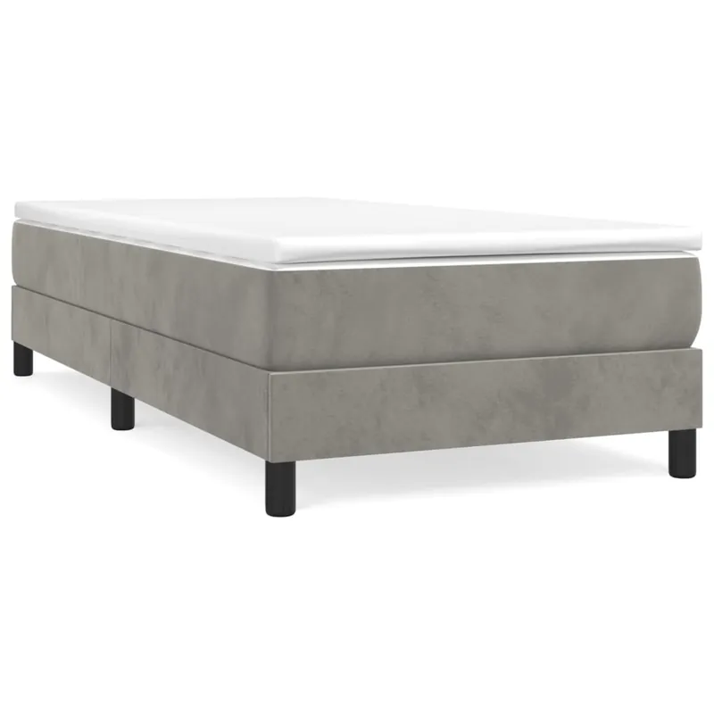 Cama box spring con colchón terciopelo azul oscuro 80x200 cm - Descanso