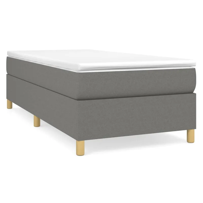 Cama box spring con colchón tela negro 80x200 cm - Descanso