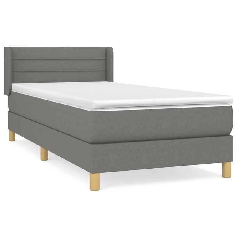 Cama box spring con colchón tela azul 80x200 cm Rayas horizontales - Descanso