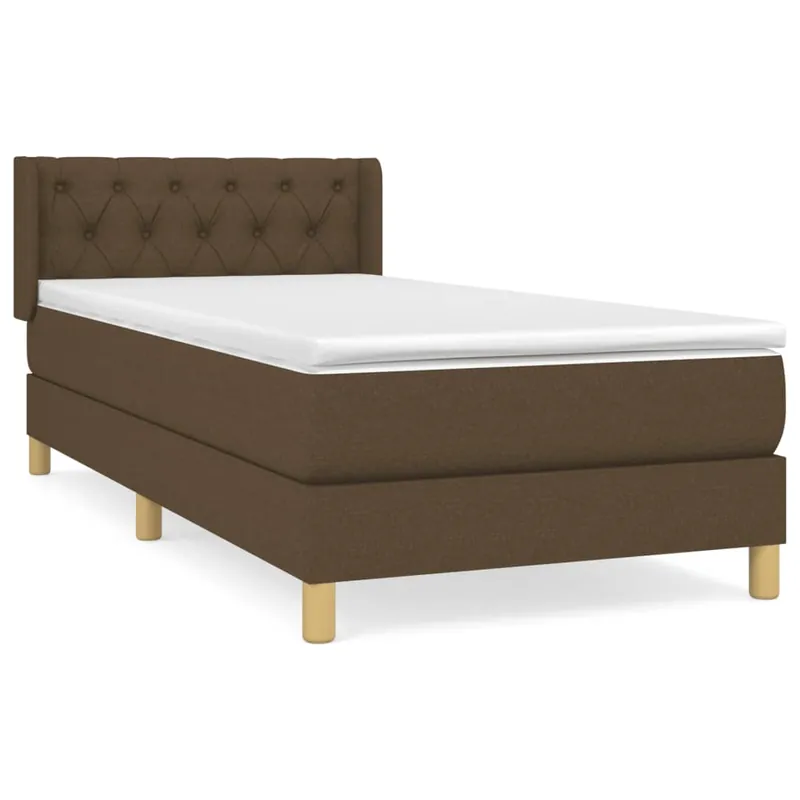 Cama box spring con colchón tela azul 80x200 cm Diseño de botones - Descanso