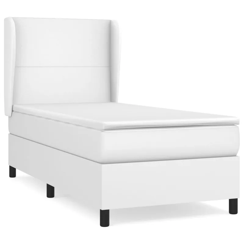 Cama box spring con colchón cuero sintético negro 80x200 cm Diseño plano - Descanso